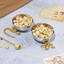 Load image into Gallery viewer, Gecko Nut Bowls Stainless Steel & Brass