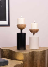 Load image into Gallery viewer, Elan Pillar Candle Holders - White & Black gadoliving