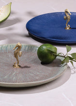 Load image into Gallery viewer, Mirissa Brass &amp; Ceramic Platter - Blue gadoliving
