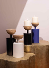 Load image into Gallery viewer, Black and White Pillar Candle Holders gadoliving
